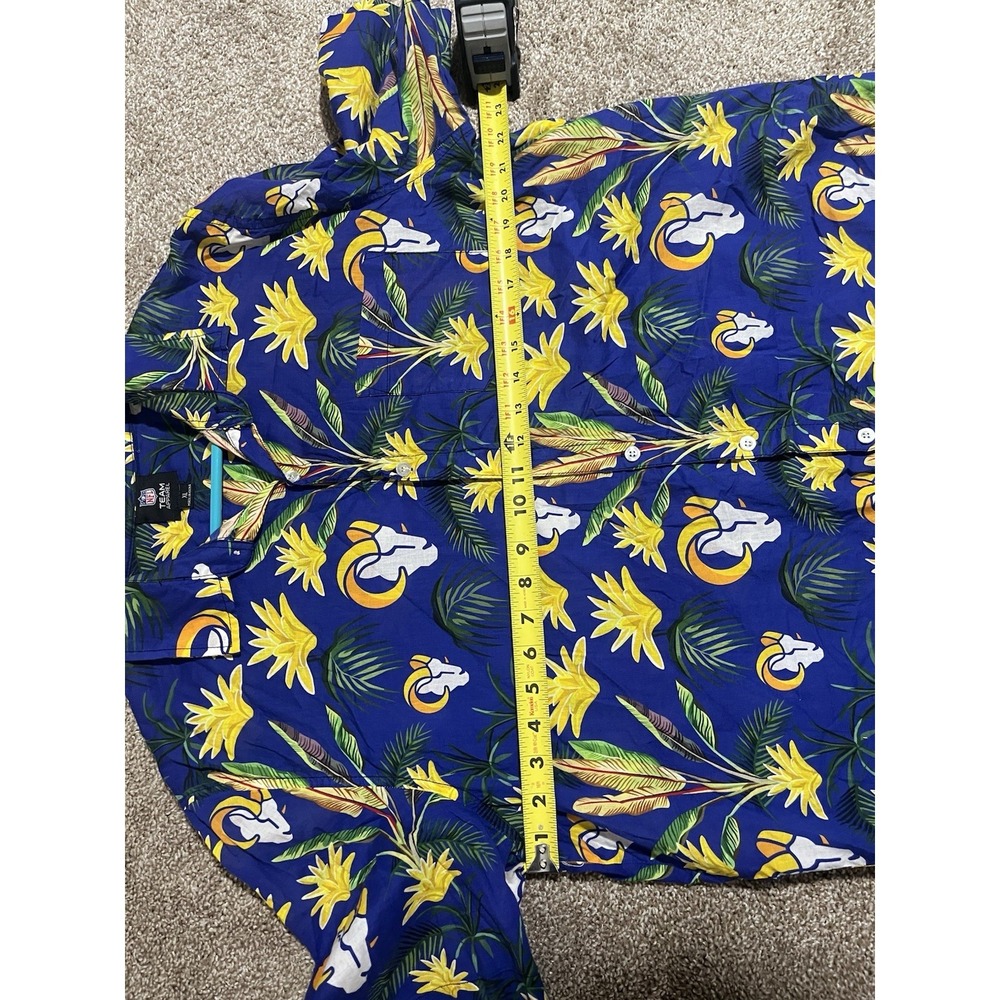 FOCO Los Angeles Rams Victory Vacay button-up shirt Blue Floral XL - Picture 7 of 7